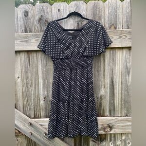 Chris McLaughlin Black Dress with White Dots Size 8